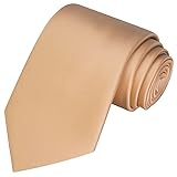 KissTies Mens 100% Silk Satin Tie Gold Champagne