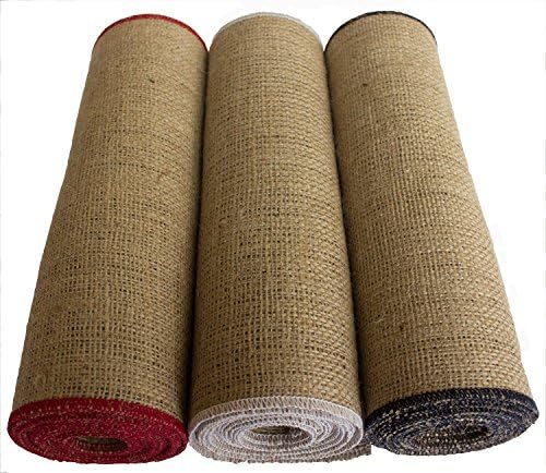 Burlapper 12" x 120" Red, White and Blue Burlap Table Runners (3-Pack, 10 Yards)