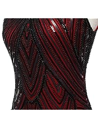 PAREJA DE HADAS 1920 D20S002 - Vestido de lentejuelas con borlas y dobladillo