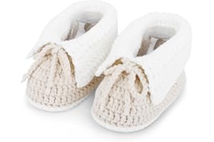 KARUNEL Baby Booties Newborn Sock Shoes Hand Crochet Knit Cotton Bootie Soft Cozy Ankle Boots for Infant Boys Girls