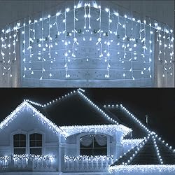 Toodour Christmas Icicle Lights Outdoor, 360 LED