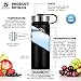 Stainless Steel Water Bottle & Thermos: 18 Oz. Double Walled Vacuum Insulated Wide Mouth Travel Tumbler, Reusable BPA Free Twist Lid Bottles for Hot or Cold Liquid: Bonus Flip & Straw Lids - Black