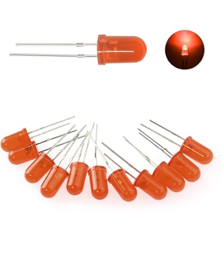 100 LED Arancioni 5mm Ultra Luminosi 8000mcd - Con Resistenze Per 12V, Angolo 30 Gradi - Foto 3