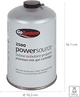 GoSystem Butane Propane Gas Cartridge 70:30 Threaded EN417 445g Silver view 2