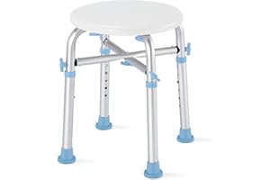 OasisSpace Shower Stool Adjustable Shower Chair for Inside Shower, Shower Seat for Adults with Anti-Slip Rubber Tips, Bath Chair for Elderly and Disabled, 500 Pound Weight Cap, Easy Assembly
