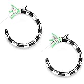 Vavious Halloween Vintage Goth Snake Earrings Horror Coral Snakes Earrings Safety Thick Hoop Earring for Women