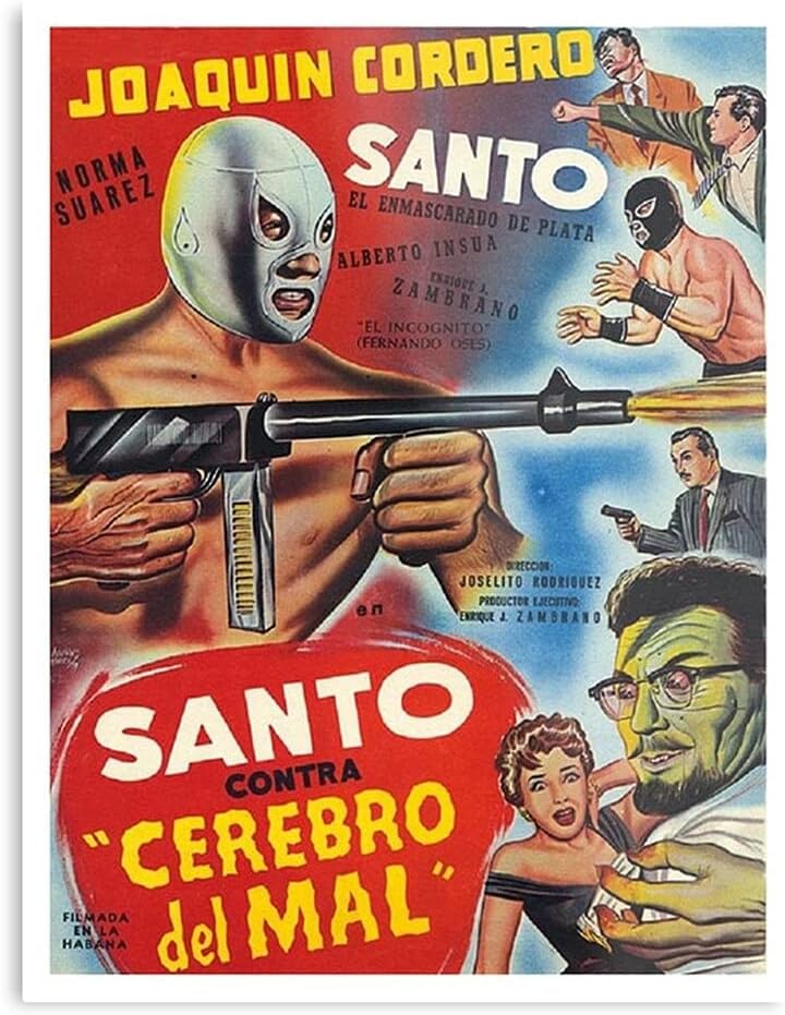 The Movies El Saint Spanish Mexican Luchador Film Enmascarado Santo The Best and Style Home Decor Wall Art Print Poster Customize