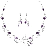 LMXXVJ Wedding Jewelry Set for Women,Teardrop Cubic Zirconia Necklace Earrings Adjustable Ring Bracelet Jewelry Set Formal Jewelry Gift