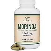 DWS Organic Moringa Capsules 1000mg - Pure Moringa Powder for Energy & Immune Support - Green Superfood Rich in Antioxidants, Essential Vitamins & Amino Acids - 105 Vegan Capsules