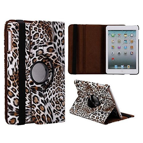 Leopard Case for Mini 1, Mini 2 Mini 3. 360 Rotating Stand Case (Leopard Print Brown/White)Leopard Pattern 360 Rotatable Side Flip Stand PC+PU Leather Case for iPad Mini 1 Mini2 Mini3 with Elastic Belt. Animal Print, Leopard Print Luxury 360 Rotating Stand. Cover, Sleeve, Holder, Carrier to fit iPad Mini. Luxury Cover for iPad Mini 2 Retina Display. 360 Stand for Mini 3. Stylish Fashion Case with Rotating Stand Animal Print.
