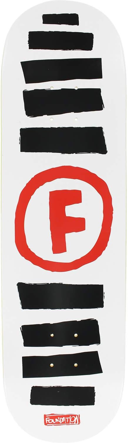Foundation Skateboards Doodle Stripe White / Black / Red Skateboard Deck - 8.5" x 32.375"