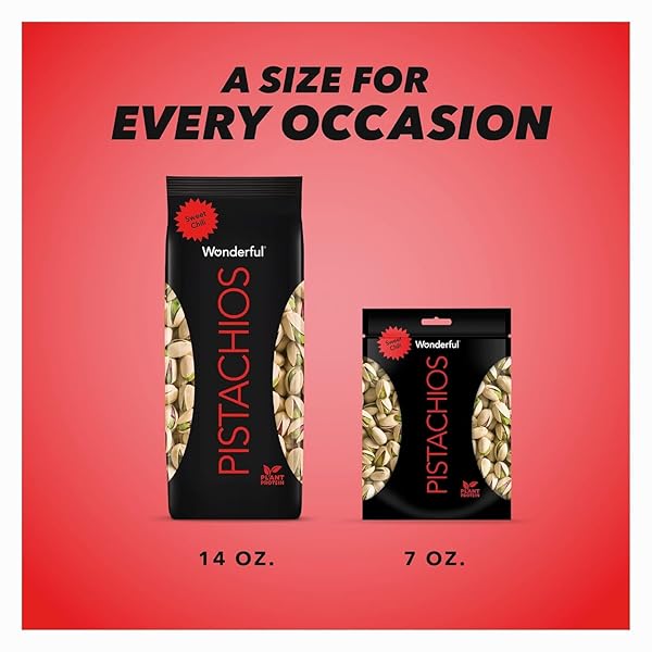 WONDERFUL PISTACHIOS IN SHELL, SWEET CHILI FLAVORED NUTS, 7 OUNCE RESEALABLE BAG, PROTEIN SNACKS, GLUTEN FREE, HEALTHY SNACKS