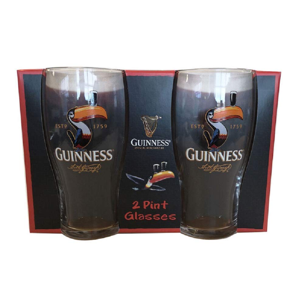 Guinness Toucan 2 Pack Pint Glasses, 1 pint