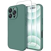 OTOFLY Compatible with iPhone 16 Pro Case, Compatible with MagSafe, Shockproof Magnetic Silicone Case for iPhone 16 Pro,[Military Grade Protection] [2 Pack Screen Protectors], Pine Green