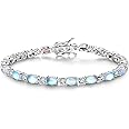 FANCIME Birthstone Bracelets Sterling Silver Tennis Bracelets Charm Fine Jewelry Birthday Jewelry Gifts for Women Mom 7"