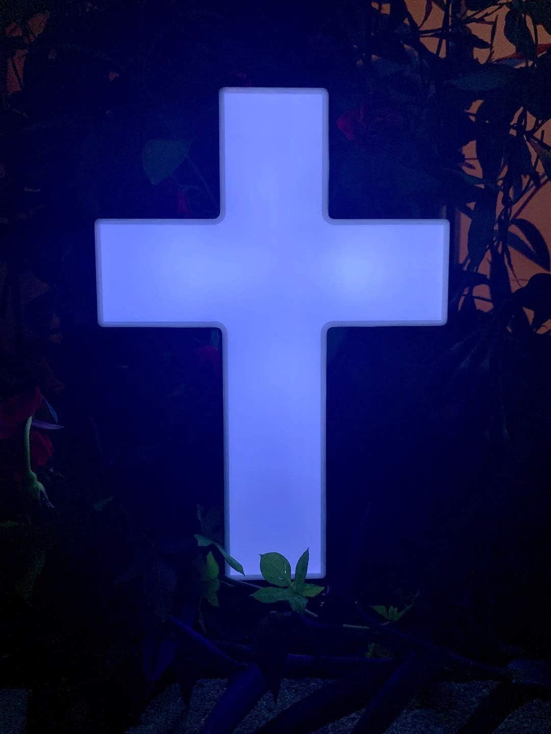 Solar Lighted Cross by Eternal Light Illuminated Grave Marker