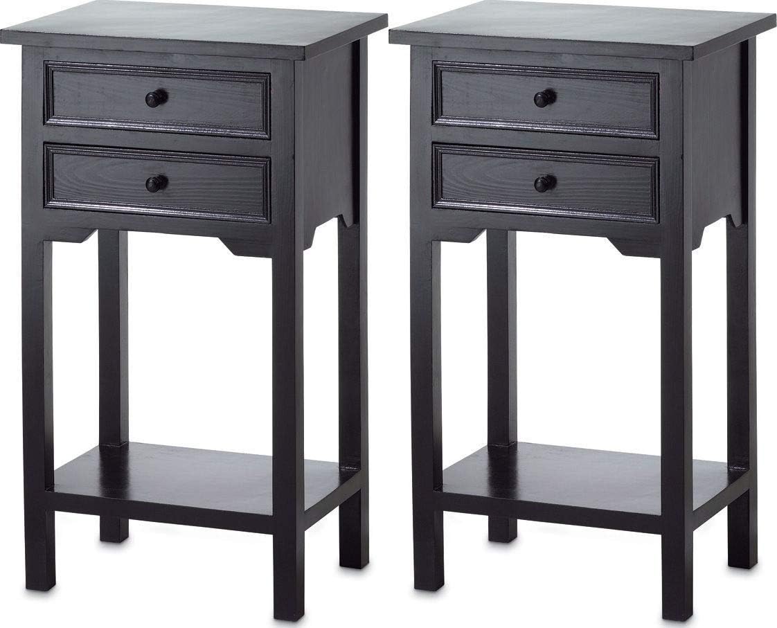 Amazon Com Ak Energy 2pc Modern Black Small Side End Bedside