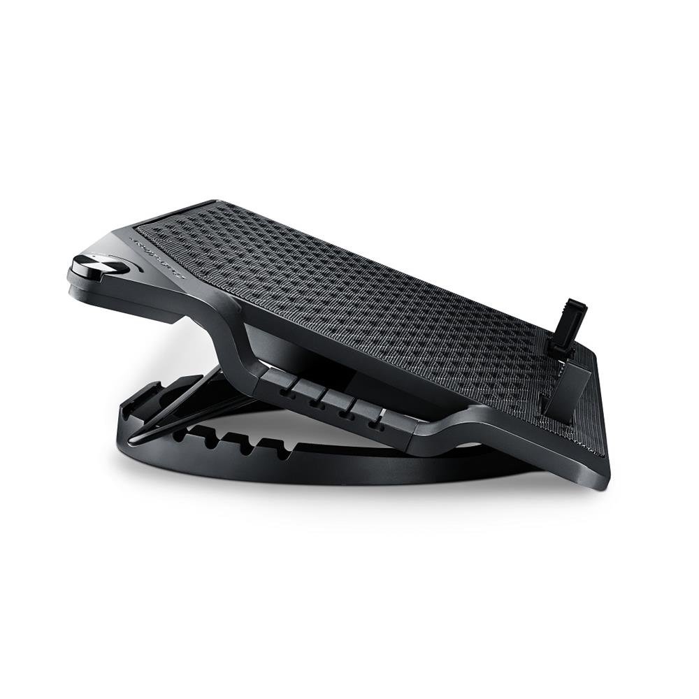 Cooler Master ErgoStand III - Ergonomic Laptop Cooling Stand, 6 Adjustable Height Settings, 230mm Ultra Silent Fan with Speed Control, Metallic Mesh Plate - Supports Laptops & Tablets Up to 17"