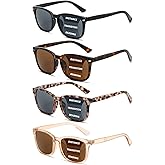 RLOZRN 4 Pack Progressive Reading Sunglasses for Women Men, No Line Square Multifocal Sun Readers UV400 Protection