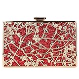 Fawziya Floral Handbags For Womens Purse Party Clutches-Red