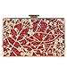 Fawziya Floral Handbags For Womens Purse Party Clutches-Red