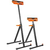 WEN Adjustable Roller Stands with Edge Guide, Two Pack, 500-Pound Capacity (4289-2)