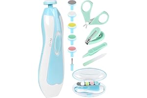 Baby Nail Trimmer Electric-12 in 1 Baby Nail Clippers Safe Baby Nail File Kit with a Nail Clipper, Scissor, Tweezers, and Nai