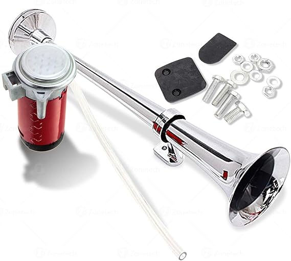 Zone Tech 12V Single Trumpet Train Air Horn Premium Quality Single