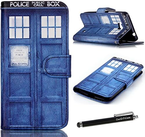 Microsoft Lumia 640 Case, Nokia Lumia 640 Wallet CASE - Tardis Blue Police Call Box Pattern Premium PU Leather Wallet Case Stand Cover Card Slots for Microsoft Nokia Lumia 640 + CoolGiftCase Stylus