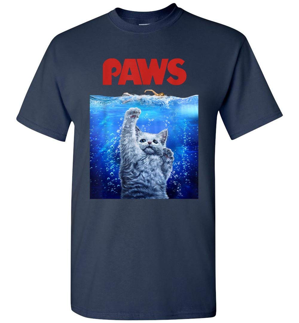 Paws Funny Jaws Cat Graphic T Shirt 6323 | Seknovelty