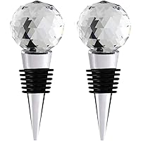 Wine Stoppers, Decorative Crystal Balls Wine Bottle Stoppers with Gift Box Beverage Reusable Glass Corks Plug Keep Wine…