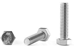 GOHODOMINO 3/8"-16 x 1-1/4" Hex Head Screw Bolt, 20Pcs Stainless Steel 304 (18-8), Fully Threaded Bolts, Plain Finish