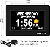 TROCOTN Dementia Clock 7-Inch Digital Calendar Clock with Auto-Dimming view 2