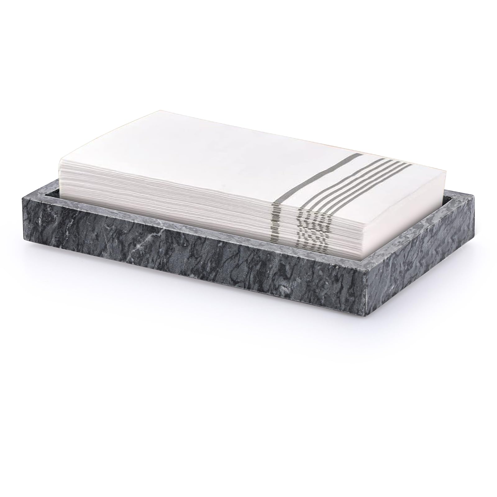Sumnacon Napkin Holder Natural Marble Stone Guest Towel Holder Tray for ...