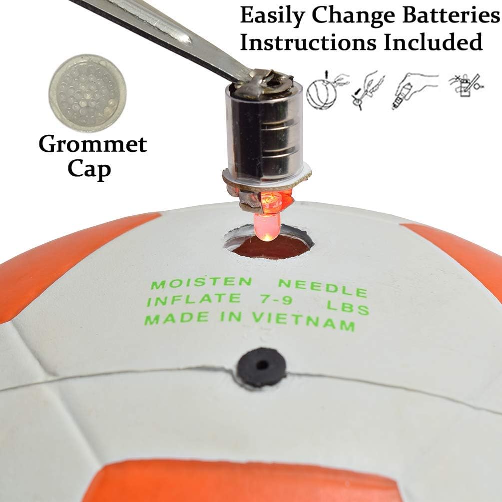 Light Up-Soccer Ball Size 5|Glow in The Dark|Official Size and Weight|Uses 2 Hi-Bright LED Lights|Perfect for A Night Match in The Dark or Kickball League-Spare Batteries Included: Toys & Games