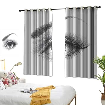Amazon Com Black Curtains Eye Pencil Drawing Artwork Of A Staring