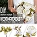 Artiflr 2Pack Artificial Peony Wedding Flower Bush Bouquet Vintage White Peony Silk Flowers for Home Kitchen Wreath Wedding Centerpiece Decor