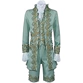 Vmyainrt Medieval Rococo Court Style Prince Cosplay Outfit Mens Victorian Costume Suit Embroidered Fancy Dress