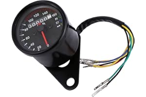 Speedometer, 1pc Universal LED Backlight Motorcycle Odometer Speedometer Gauge (Black-Faced)