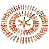 Outus Mini Craft Pegs Wooden Clothespins, Assorted Colors, 100 Pieces