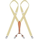 AYOSUSH Elastic Suspenders for Women Thin Y Back 4 Clip Skinny Ladies Suspenders