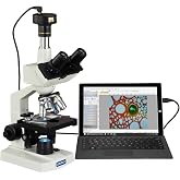 OMAX M83EZ-C50U 2500X Trinocular Digital Compound Microscope with 5 MP | 40X-2500X Magnification Range 5MP CMOS Sensor USB 2.0 Connectivity Compound Biological Microscope Double Layer