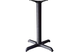DECFUL Restaurant Metal Table Base - 22" x 22" Sturdy Cast Iron Dining Table X-Base for Indoor Outdoor Table