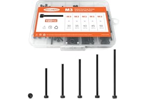 NIULUNBAO M3 x 30mm 35mm 40mm 45mm 50mm Hex Socket Head Cap Screws Bolts, 12.9 Grade Alloy Steel, Black Oxide Finish, Metric 