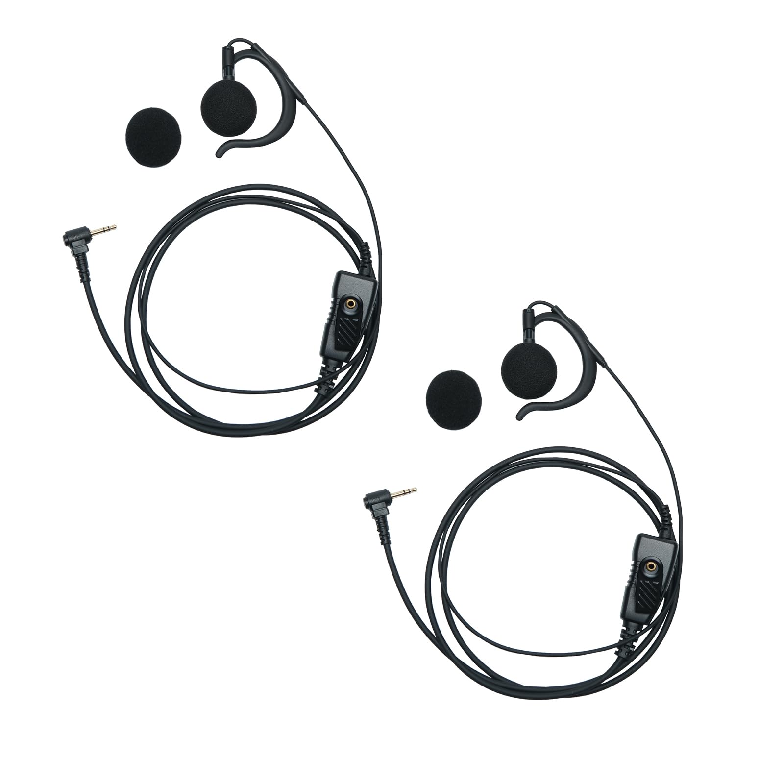 Photo 1 of 1 Pin 2.5mm Walkie Talkie Earpiece with Mic PPT Talkabout Two Way Radio Headset Compatible with Motorola t600 t800 t200 t260 mh230r mr350r mt350r,G-Shape Hook,2packs