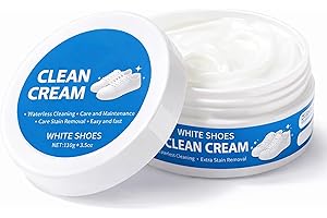 White Shoe Cleaner - White Shoe Clean Cream, Multipurpose No-Wash Solid Comes with Sponge Removes Stains