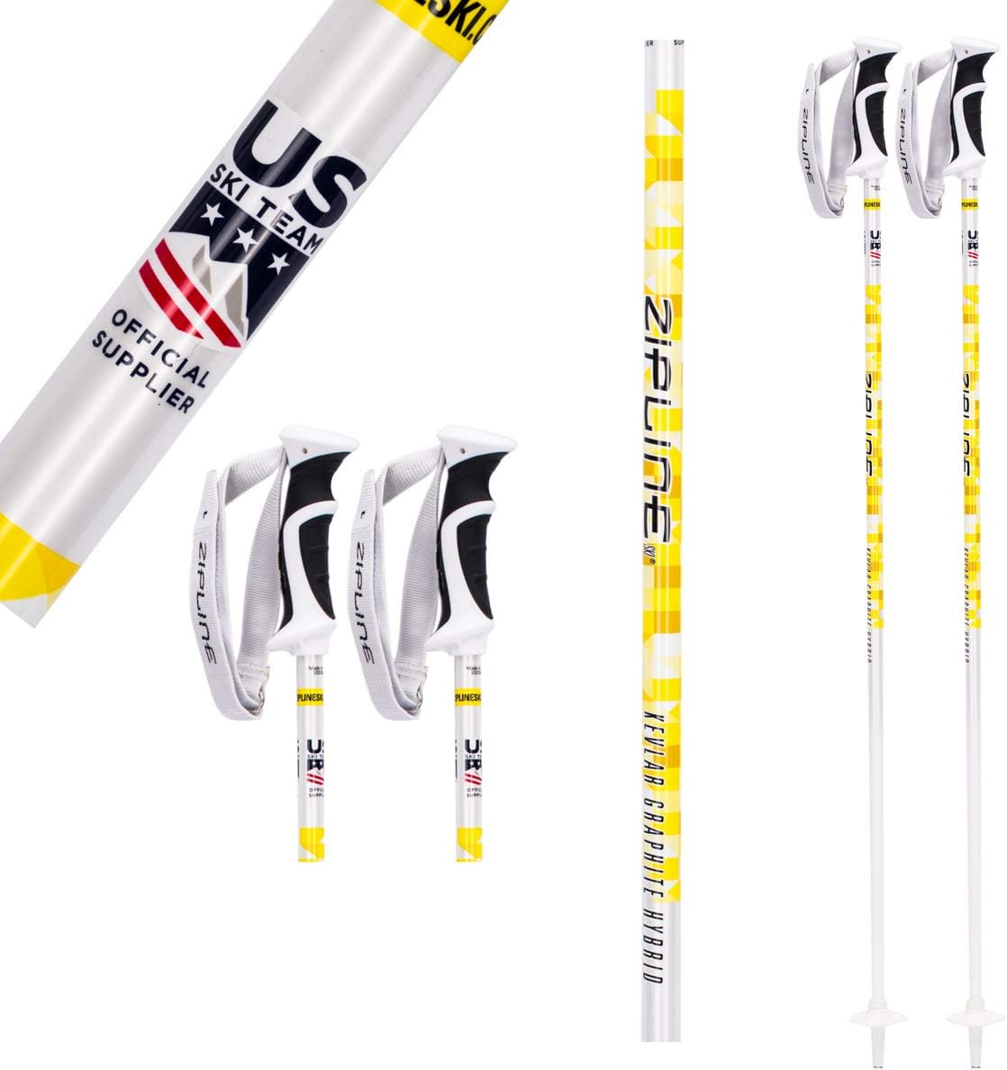 Ski Poles - Zipline Graphite Hybrid Composite Podium 16.0 K - U.S. Ski Team Official Supplier