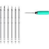 HZY T12 Soldering Iron Tips, Soldering Iron Tips Replacement for T12 Soldering Iron Station, T12 Soldering Kit, 6 Types Soldering Tool (T12-K, T12-KU, T12-I, T12-ILS, T12-J02, T12-JL02)