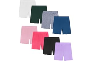 LYDTICK 8 Pack Girls Shorts Dance Shorts Breathable Bike Shorts Toddler Girls Summer Clothes, Assorted Colors