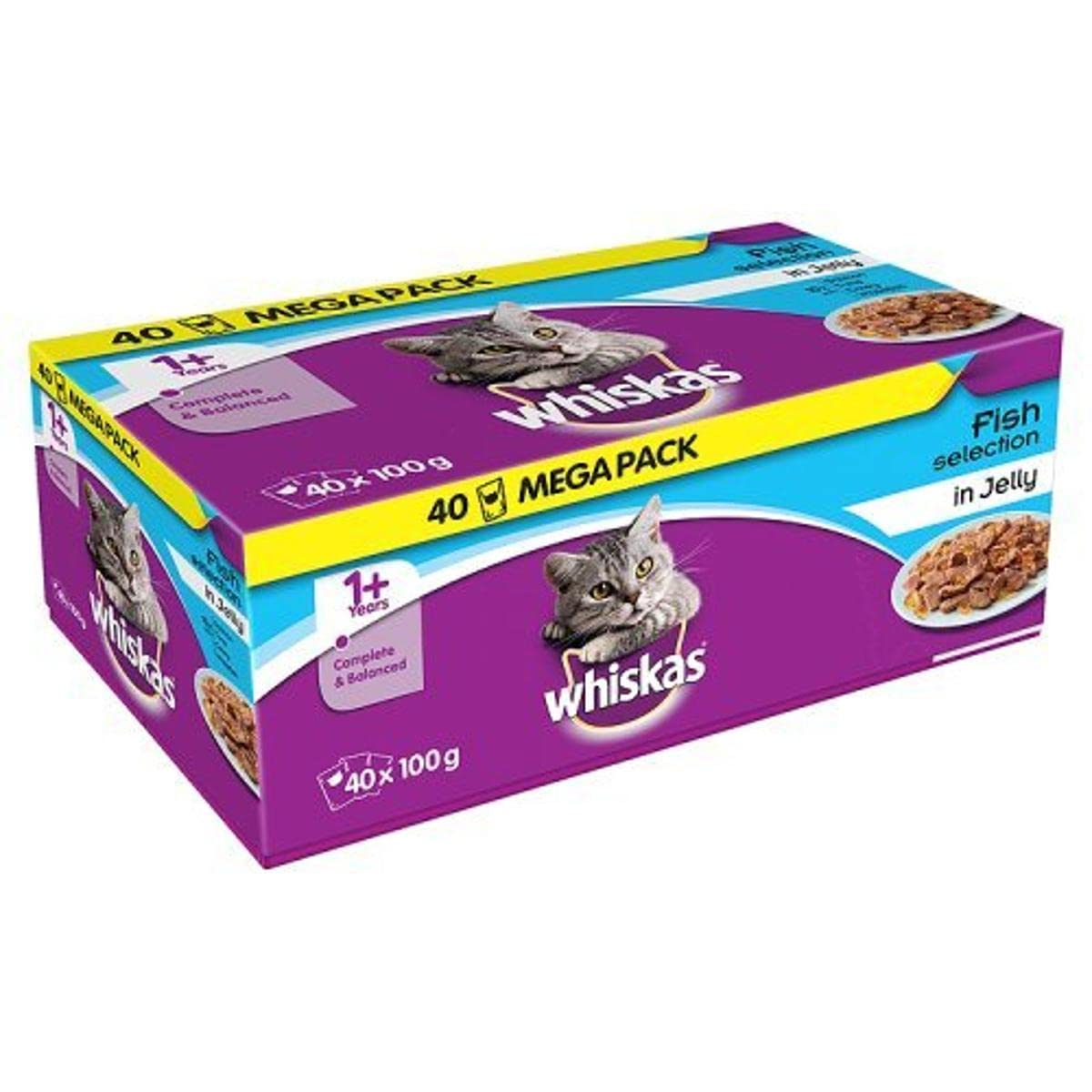 Whiskas Complete & Balanced Cat Pouches, 40 x 100g